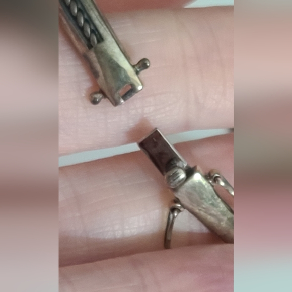 Vintage Sterling Silver Native Navajo Style Bear Claw Bracelet Turquoise 925 - Picture 8 of 12